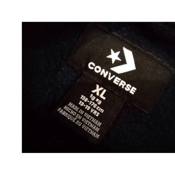 CONVERSE Hoodie Sweatshirt Boys XL - Blue & White Chuck Taylor Logo Girls Kids - Picture 5 of 9